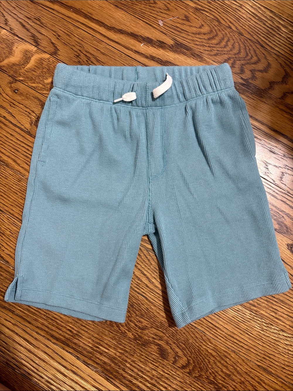 Old Navy Kids Light Teal Waffle Knit Drawstring Shorts